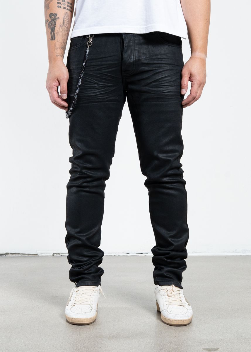 Midnight Black Wax Skinny Jeans (MB-005)