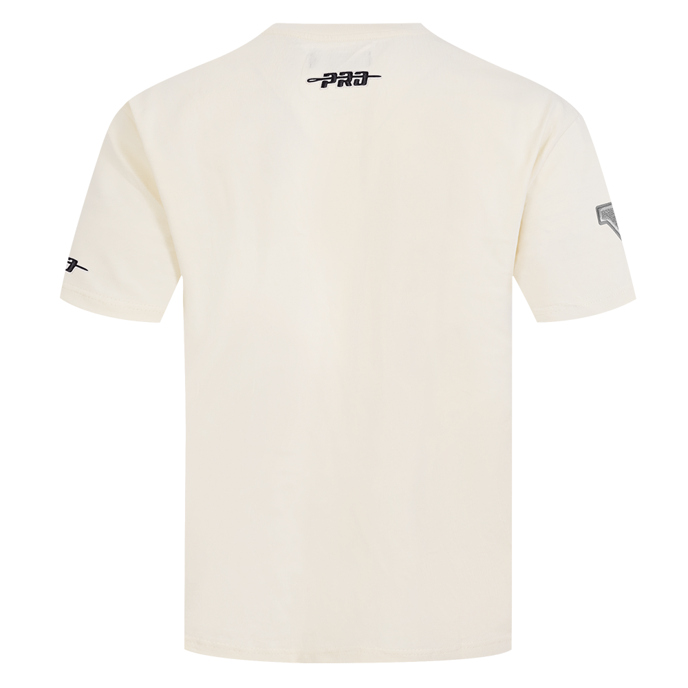 Comfortable Golden State Warriors men's tee in eggshell with reverse French Terry material and team logo design