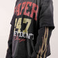Paper Money "247" Rhinestones Black Layered Long Sleeve