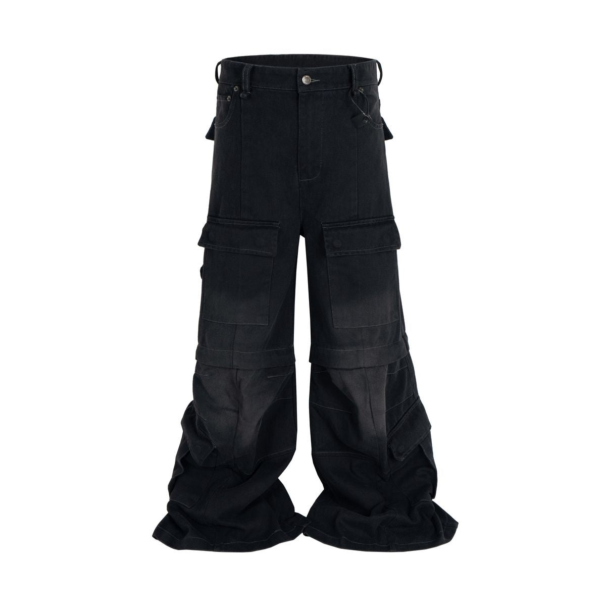Undeveloped Noir Convert Cargo Black Denim Jeans
