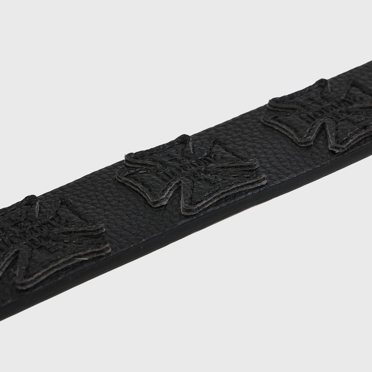 Homme + Femme "Iron Crest Patch" Belt - Black/Black