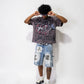 Mixed Emotion "AI" Light Blue Denim Shorts