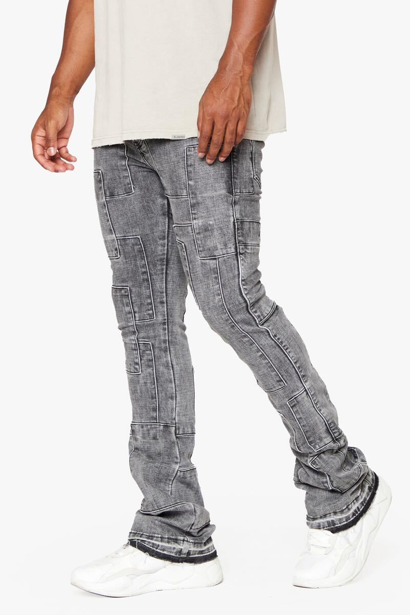 Valabasas Light Grey Stacked Flare Jeans – Fresh Society