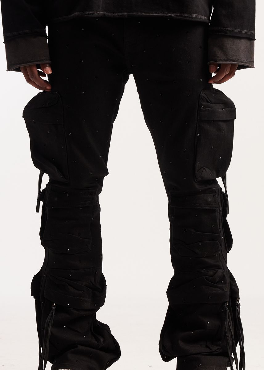 Embellish Icey Black Hawk Cargo Denim Jeans (EMB-S26-26)