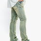 Close-up of Valabasas Mr Stacked Vintage Wash Stacked Denim Jeans highlighting detailed stitching and vintage wash texture