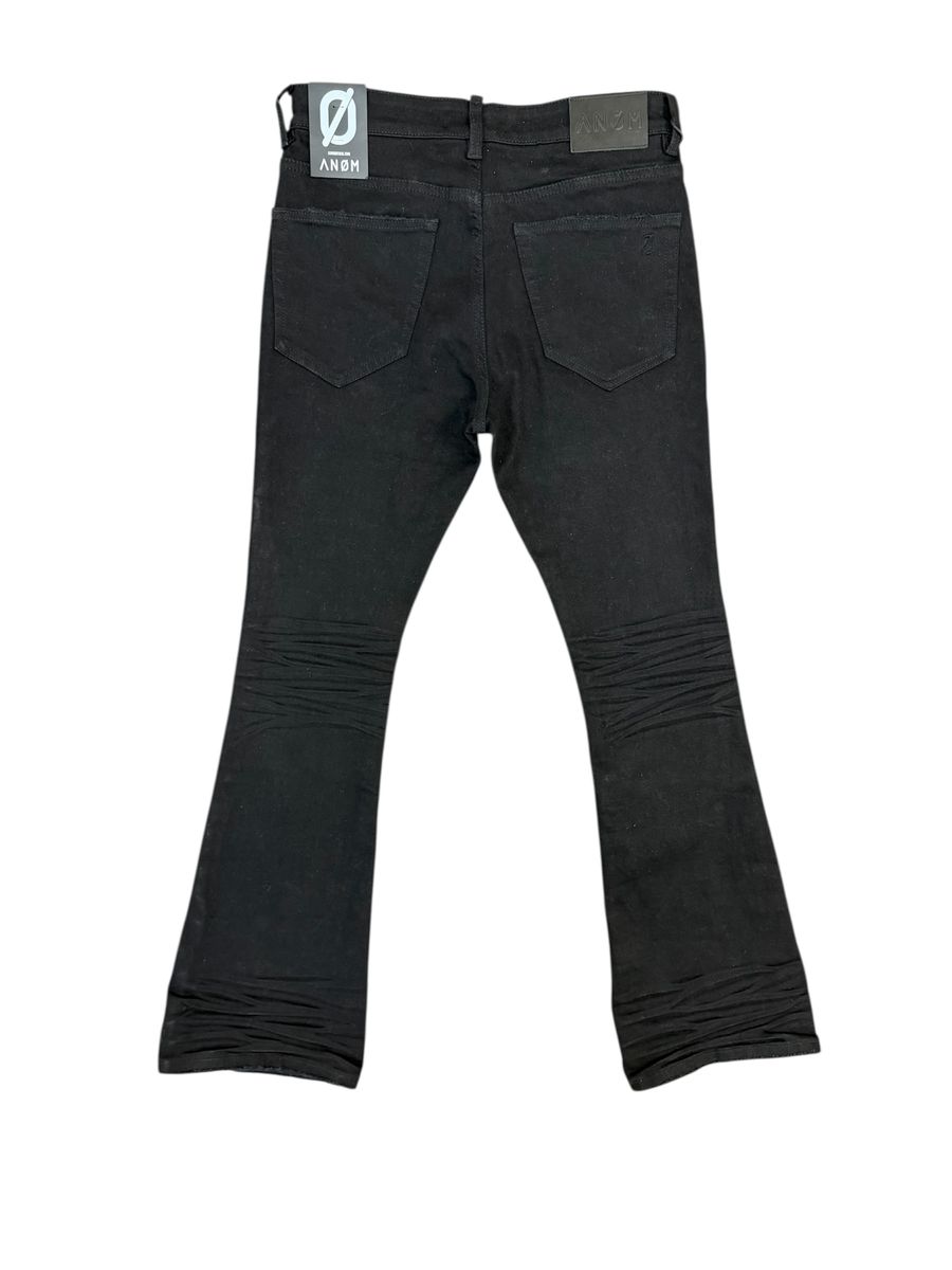 ANOM "Aura" Jet Black Stacked Denim Jeans