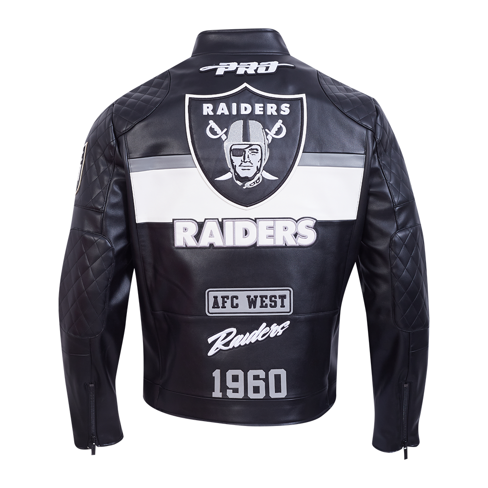 Pro Standard Las Vegas Raiders Moto Jacket - Black/White (FOR6411483-BLW)