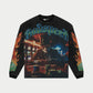 Godspeed Life's A Gamble Thermal Long Sleeve in Grey Wash, crafted from 10oz mid-weight washed fabric with a striking digital art piece, limited run of 555 examples with numbered tag for authenticity