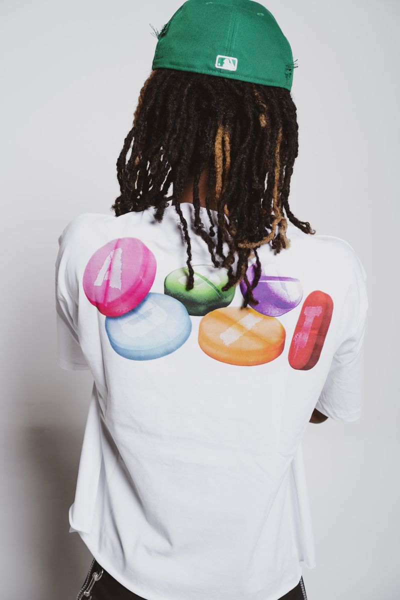 Addicts ATL "Cool Without Drugs" Color Letters White Tee