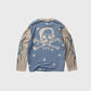 Homme + Femme "777 Maison" Thermal Long Sleeve - Blue/White