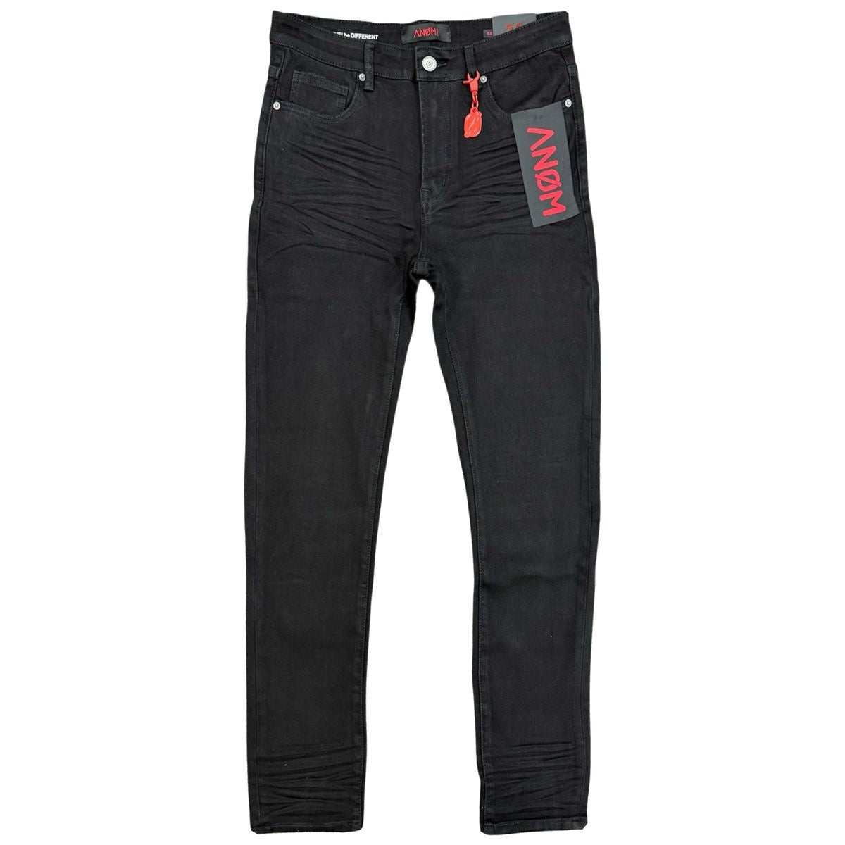ANOM "360" Jet Black Skinny Denim Jeans