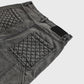 Homme + Femme "Atelier" Quilted Denim Shorts - Black