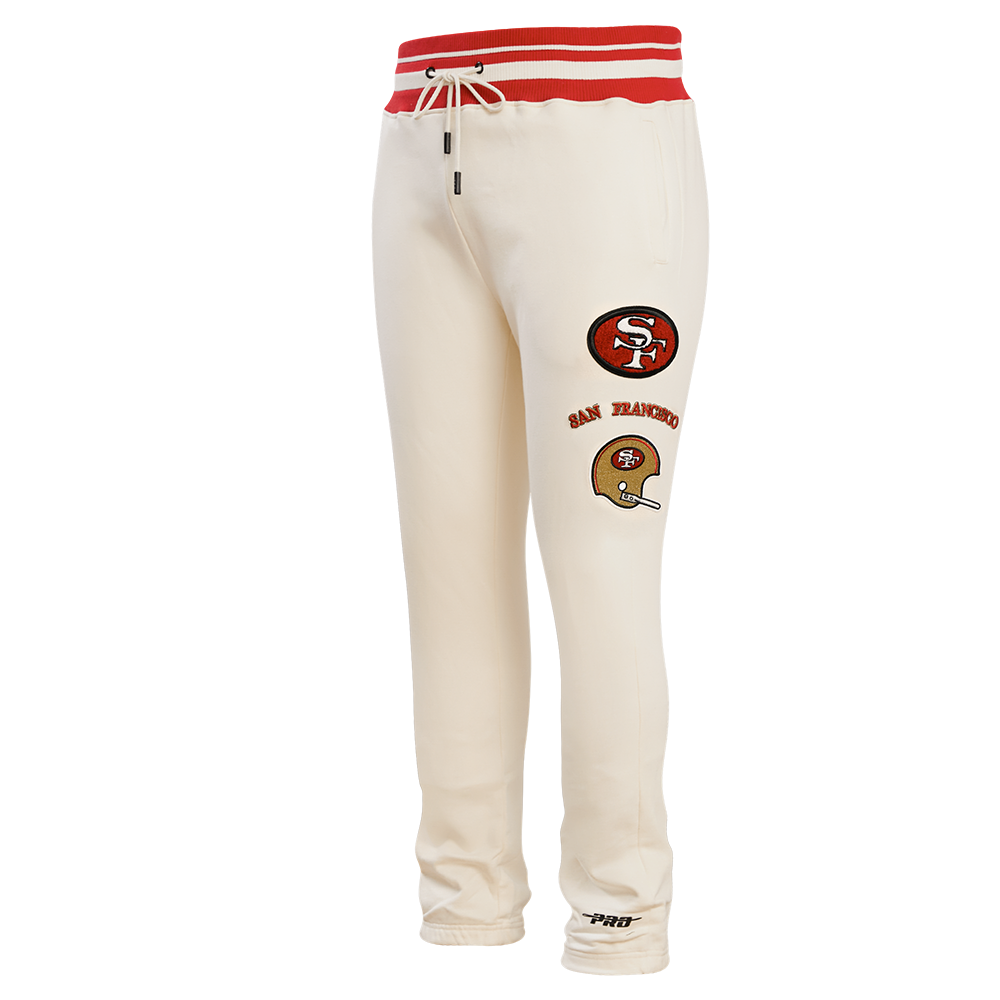 Pro Standard San Francisco 49ers Retro Logo Classics Sweatpants - Eggshell/Red (FS4443592-ERD)