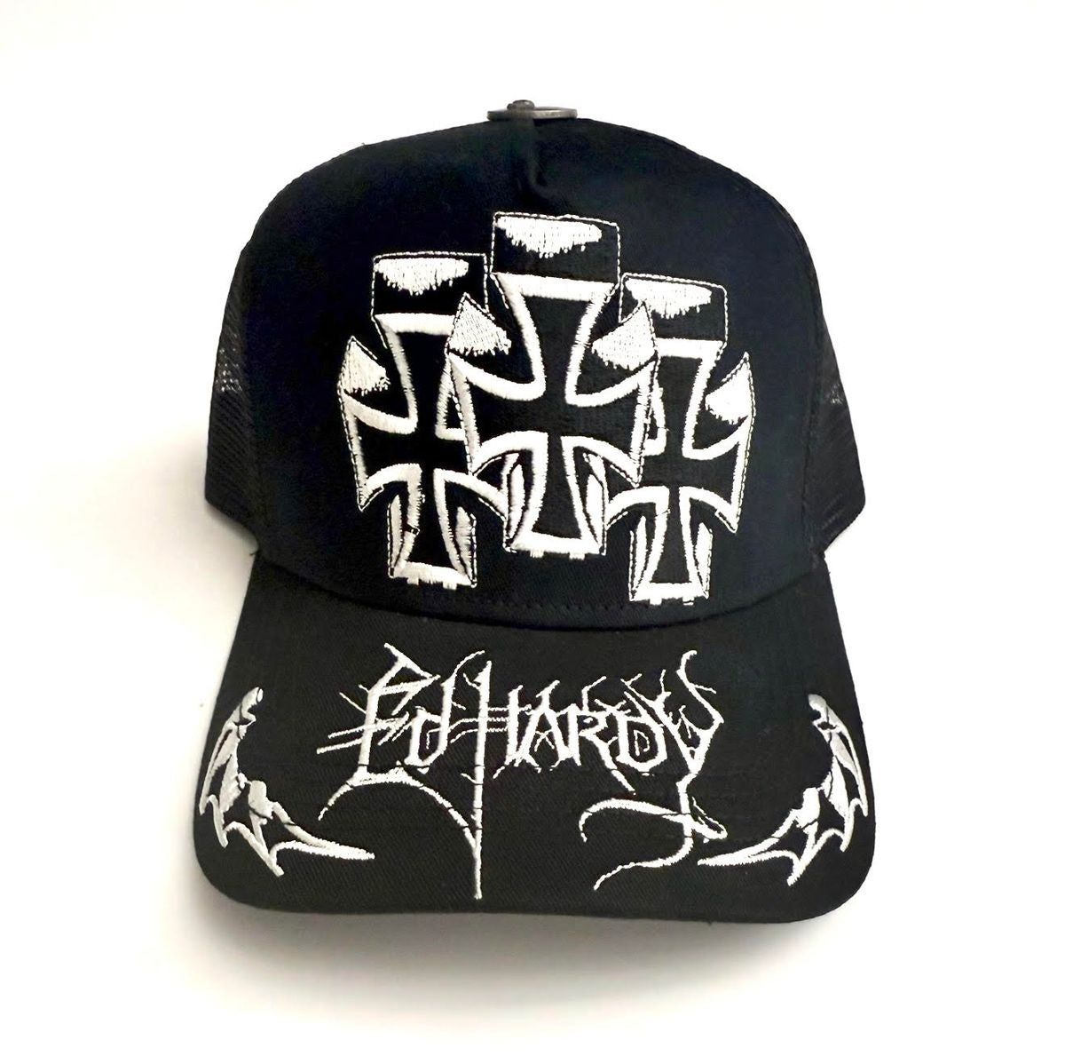 Ed Hardy Crosses Trucker Hat - Black