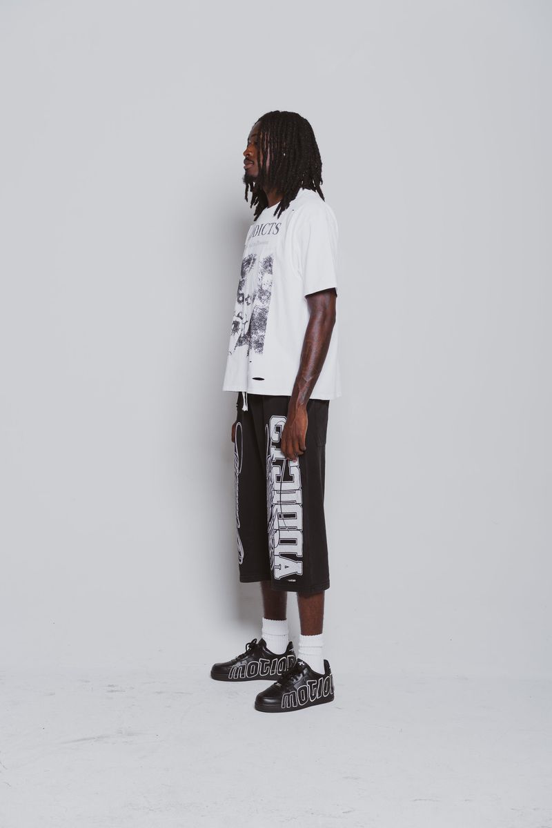 Addicts ATL "Varisty" Black & White 3/4 Shorts