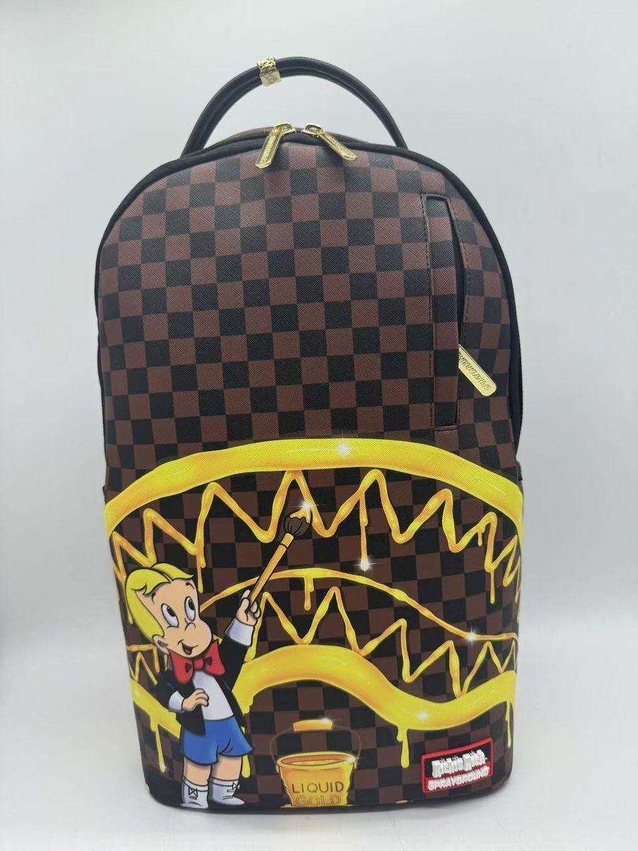 Sprayground Richie Rich Gold Sharkmouth Backpack (B7257)