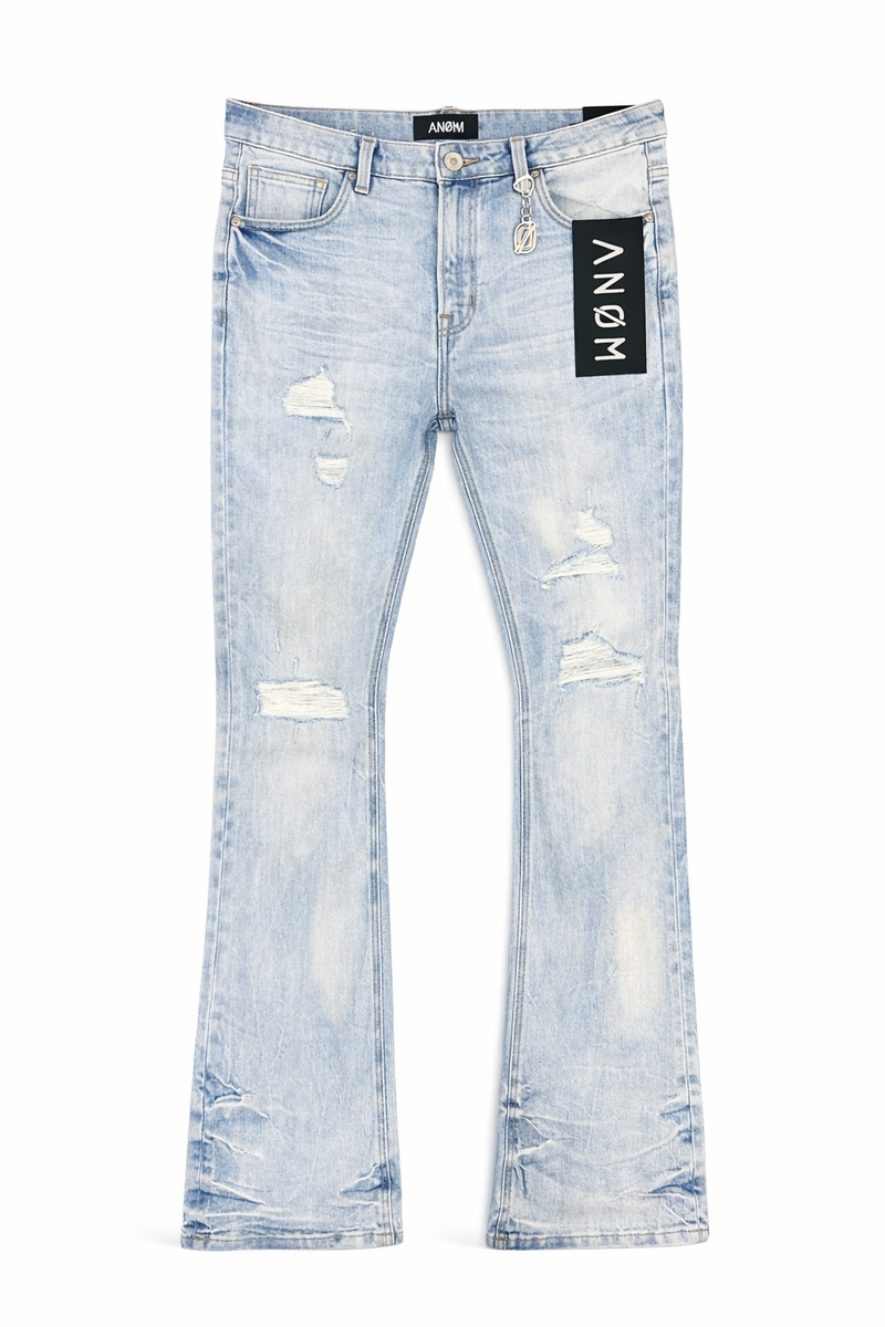 ANOM "Obscura" Light Blue Wash Stacked Denim Jeans