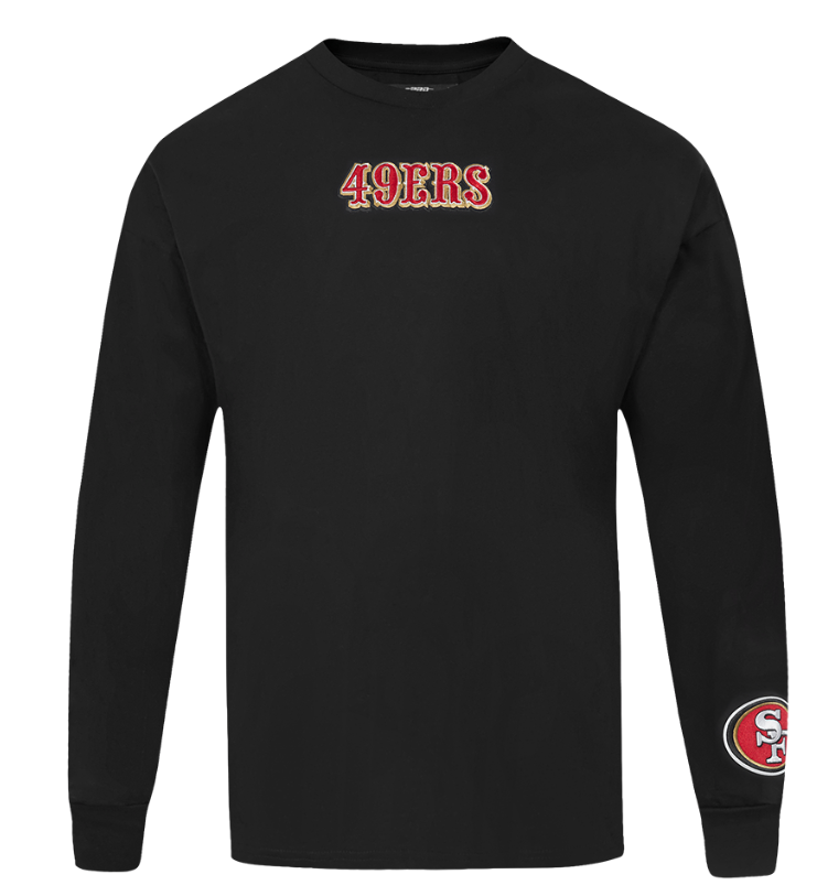 Black long sleeve tee with San Francisco 49ers Wingspan design