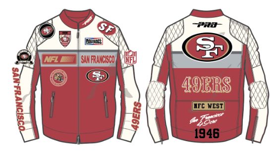 Pro Standard San Francisco 49ers Moto Jacket - Eggshell/Red