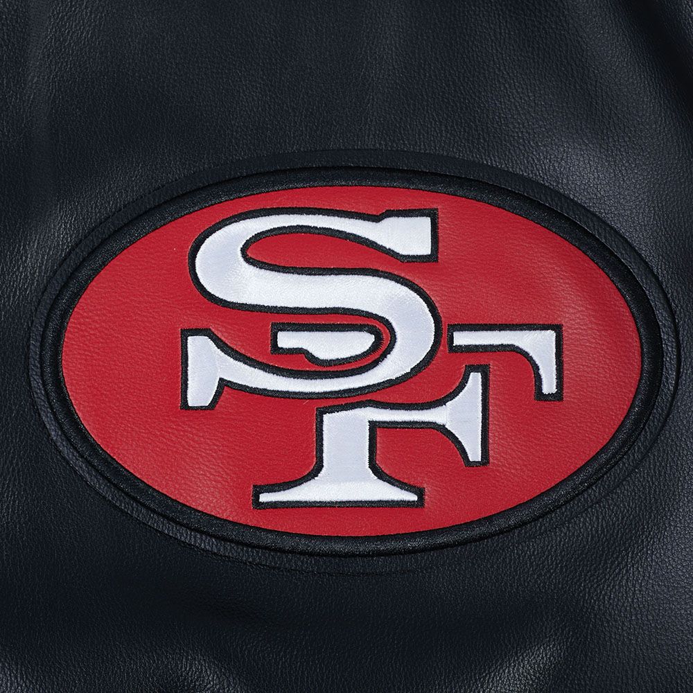 Pro Standard San Francisco 49ers Best Of Leather Varsity Jacket - Black/White (FS46410970-BLW)