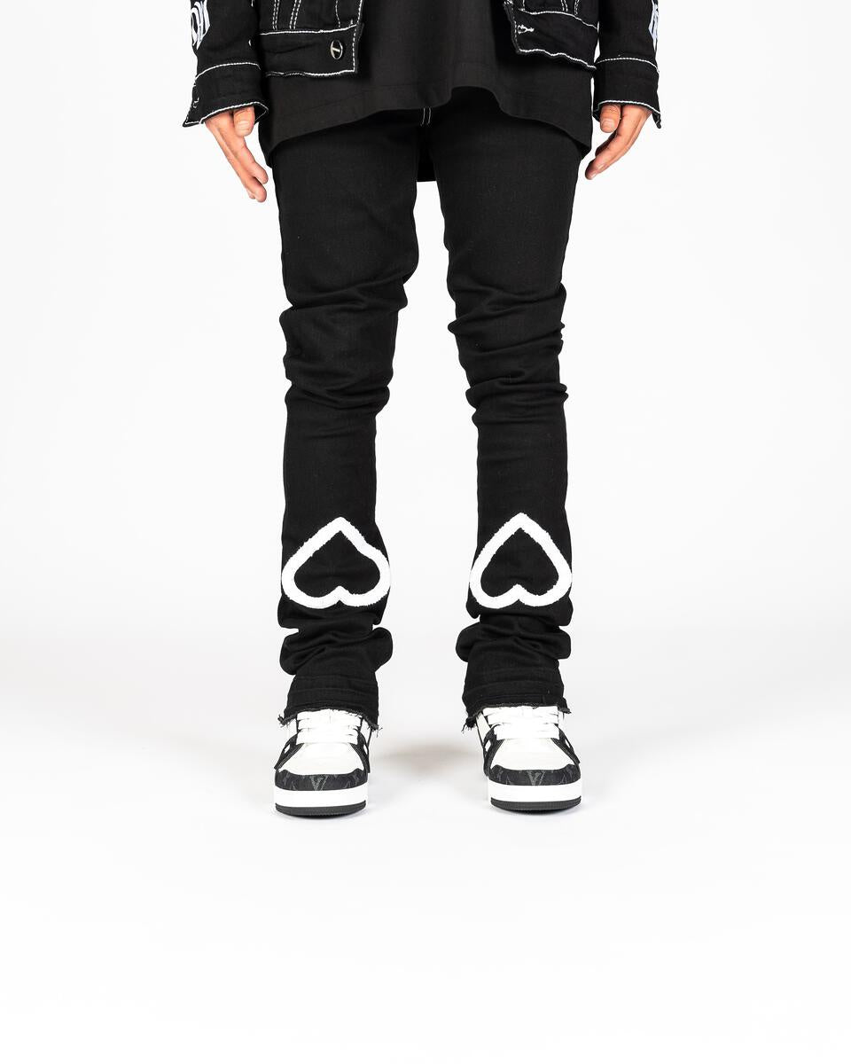 Luminous Love Jet Black Flare Stack Denim with stylish design and comfortable fit