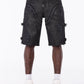 Guapi All Black Cross Buckle Shorts