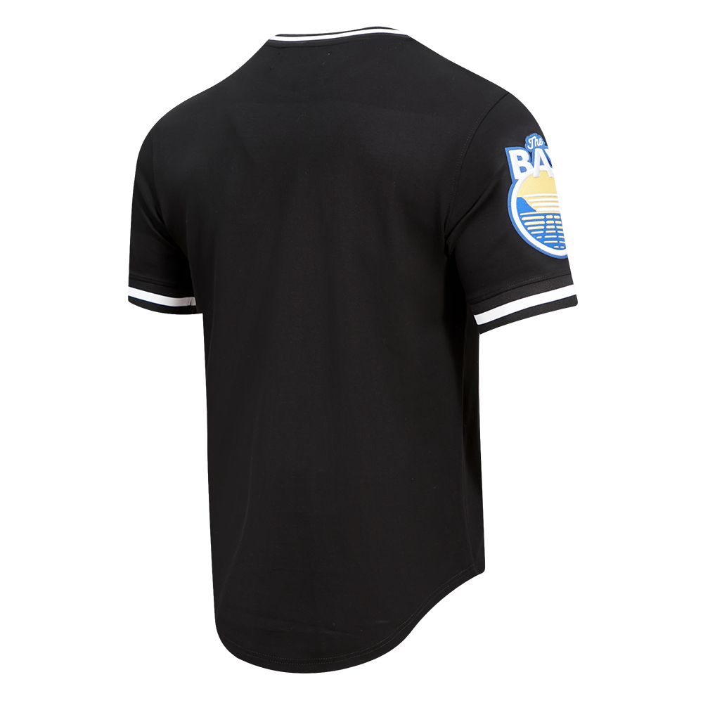 Golden State Warriors classic chenille tee in black color featuring team logo and vintage design