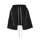 Undeveloped Noir Zip Drawstring Black Cargo Shorts