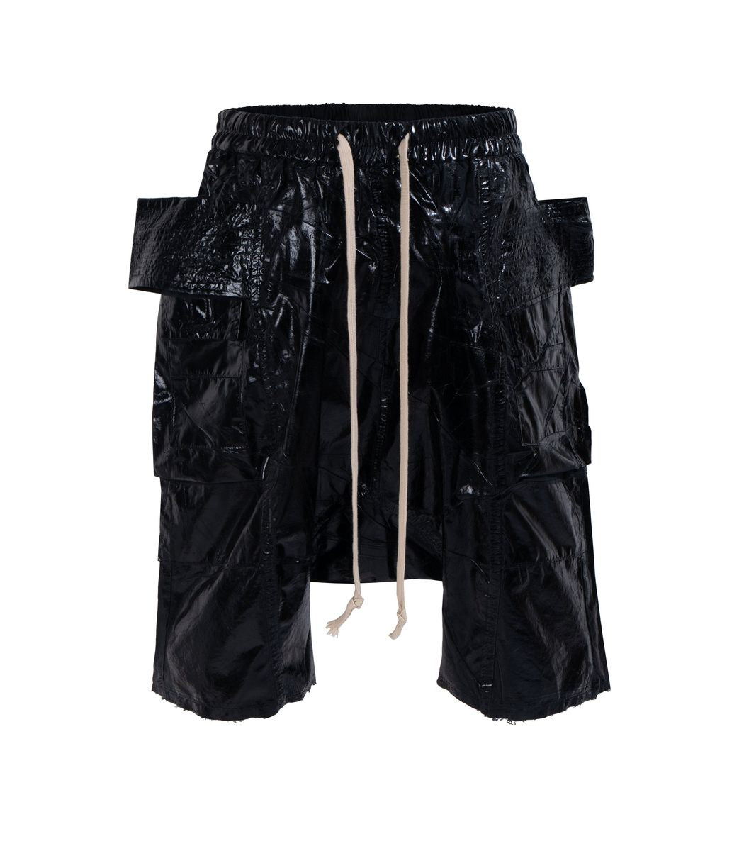 Undeveloped Shine Dropcrotch Black Cargo Shorts