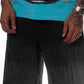 Full-length image of Vicious Embellished Rhinestone Black Denim Shorts styled for a trendy look
