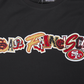 Back view highlighting the seamless stitching and team logo design on the black San Francisco 49ers T-shirt