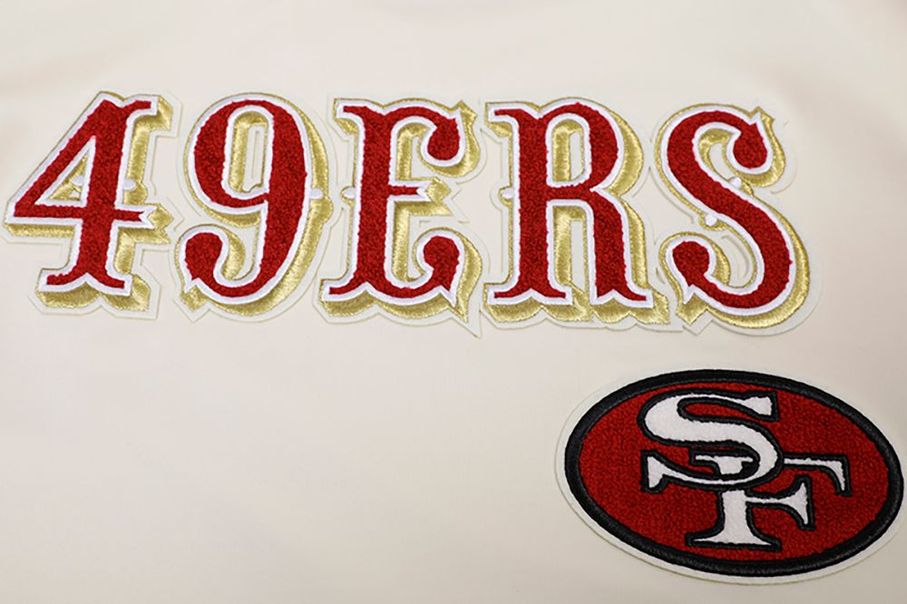 Side angle showing the relaxed fit and classic style of the San Francisco 49ers team t-shirt