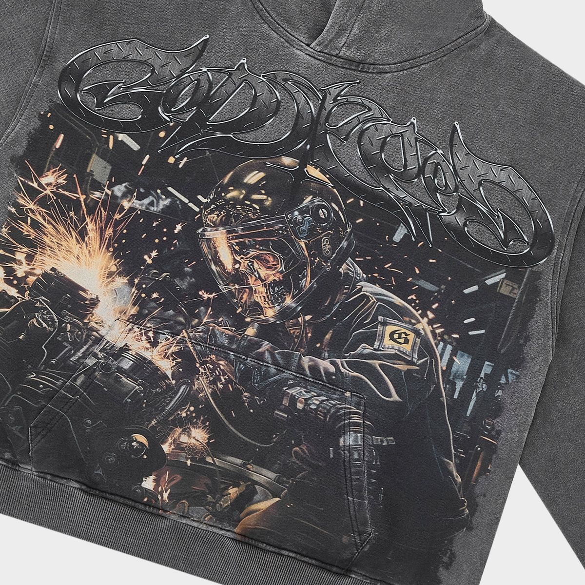 Godspeed Steel Sharpens Steel Hoodie - Grey Wash
