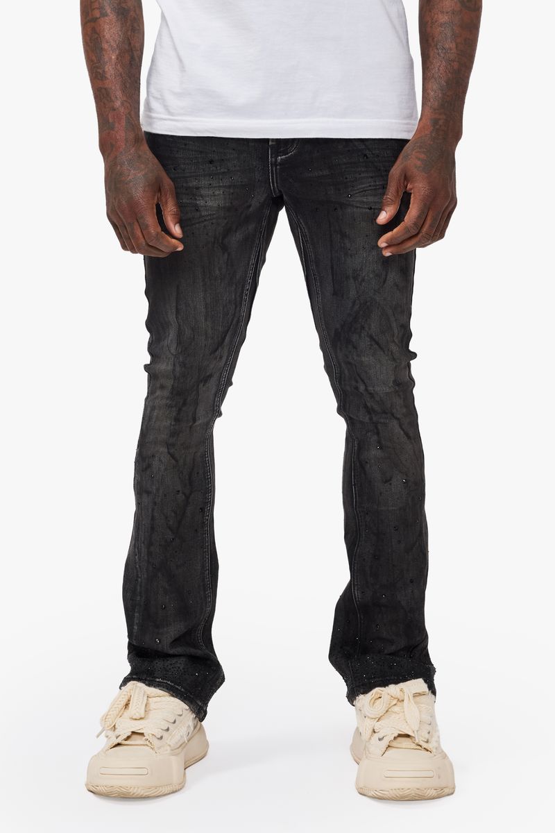 Valabasas "Astonish" Black Grey Stacked Denim Jeans