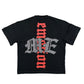 Close-up of the Mixed Emotion Octopus Rhinestone Black Tee highlighting intricate rhinestone details on the octopus graphic