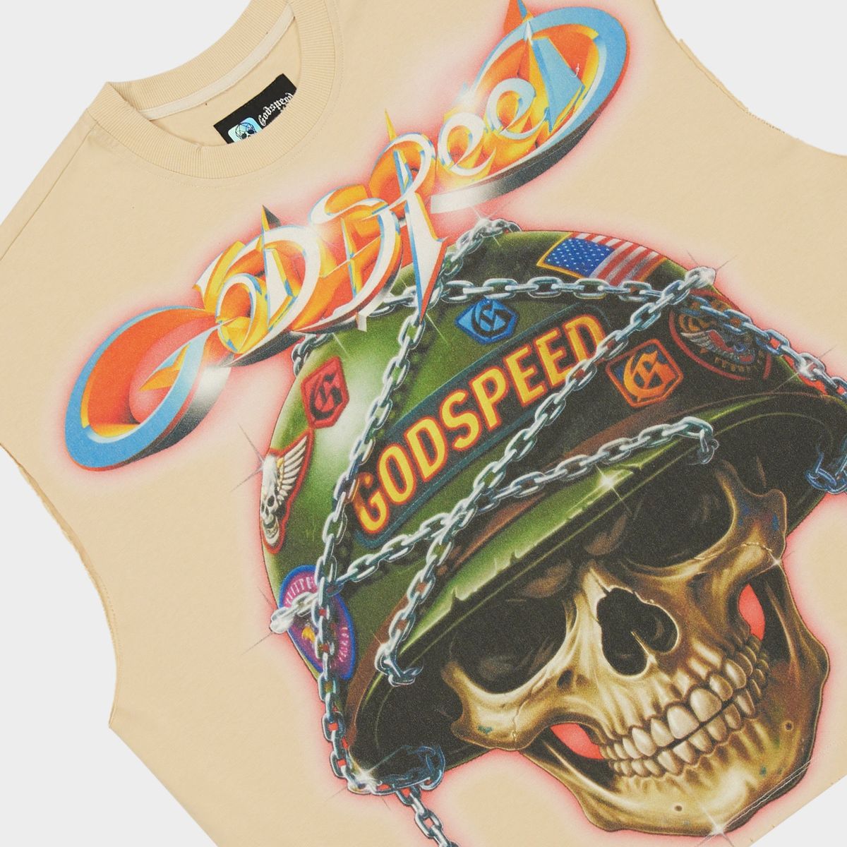 Godspeed Badges of Honor Sleeveless T-Shirt - Bone