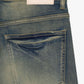 Valabasas Mr Stacked Medium Vintage Stacked Denim Jeans on model walking down the street