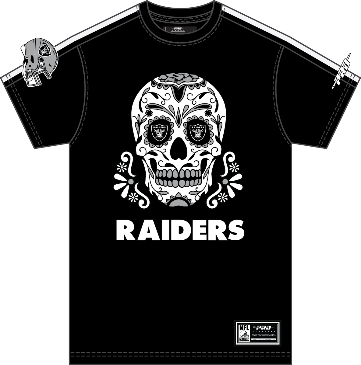 Pro Standard Las Vegas Raiders Sugar Skull Striped Tee - Black (FOR1410883-BLK)