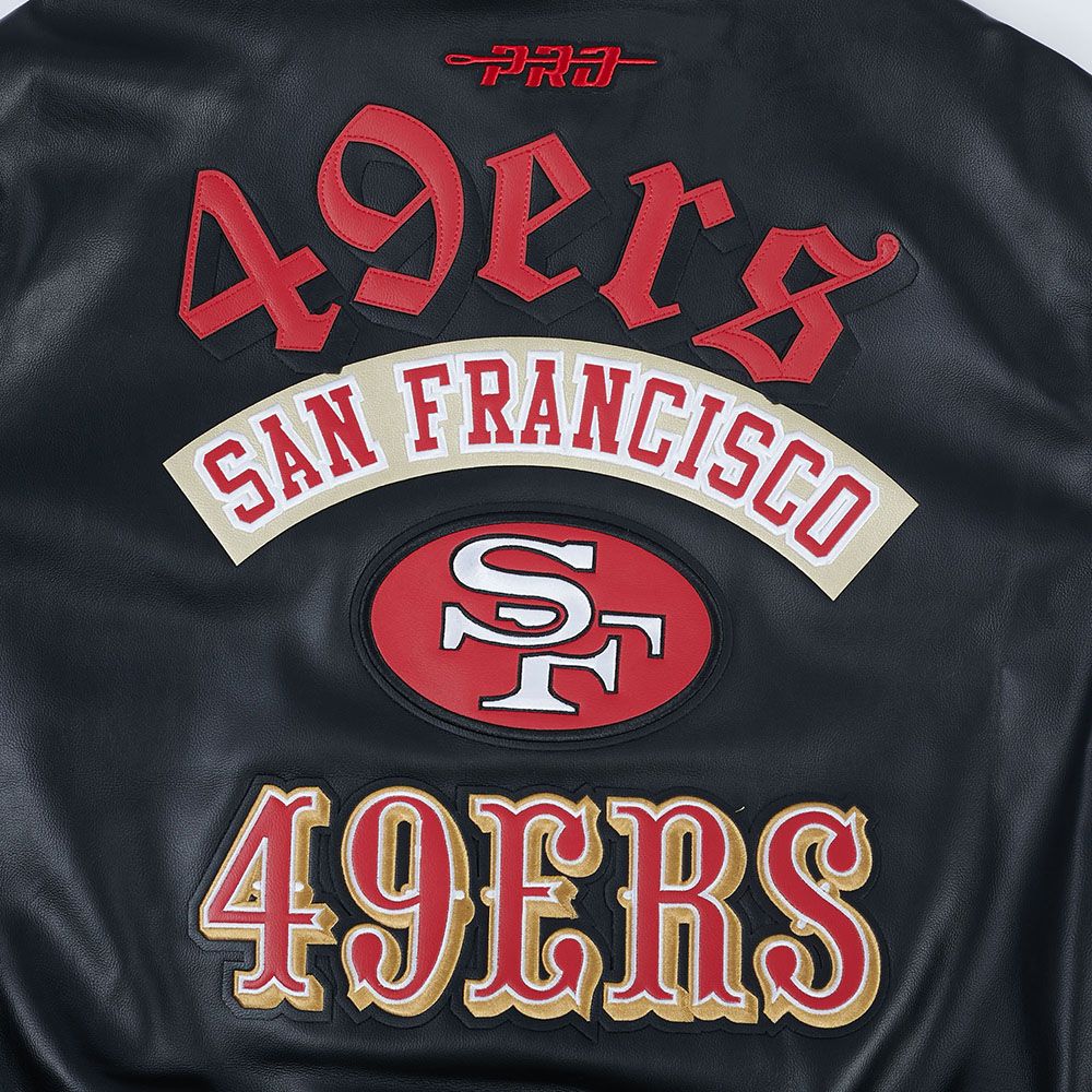 Pro Standard San Francisco 49ers Best Of Leather Varsity Jacket - Black/White (FS46410970-BLW)