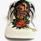 Ed Hardy Christ Rhinestone Trucker Hat - Ivory