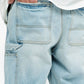 Back view of Valabasas Mr Straight light blue wash denim jeans displaying back pockets and fit