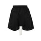 Undeveloped Noir Zip Drawstring Black Cargo Shorts
