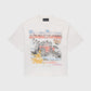 Premium 100% cotton white tee with front racing graphic, cropped fit
