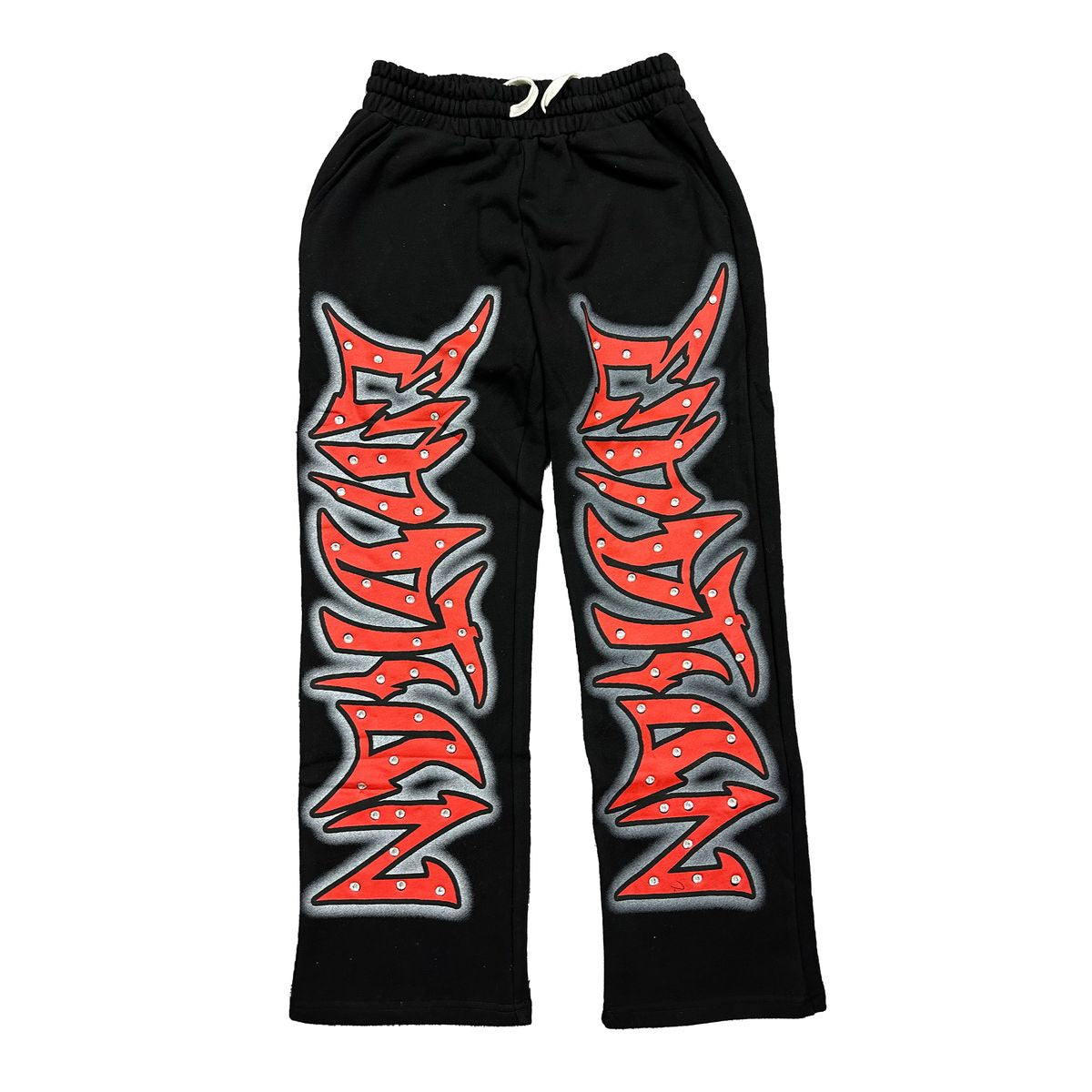 Black sweatpant with graffiti design, comfortable and stylish streetwear fashion