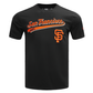 Pro Standard San Francisco Giants script tail tee shirt in black with bold team logo design