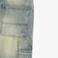 Side profile of Valabasas Mr Straight jeans showcasing the sleek silhouette and vintage wash texture