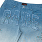 Rare Peace "RP" Rhinestone Blue Denim Shorts (RS6064)