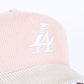 Reference "Paradise LA" Corduroy Snapback Hat - Pink/Cream (REF802)