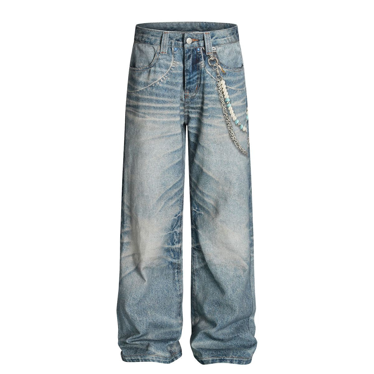 Undeveloped Wideboy Bead Blue Denim Jeans