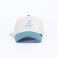 Reference "Paradise LA" Corduroy Snapback Hat - Cream/Blue/Silver (REF803)
